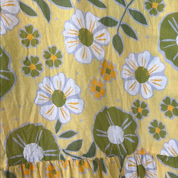 Gudrun Sjoden bouquet Floral Sleeveless Yellow and Green Dress M - Picture 4 of 7